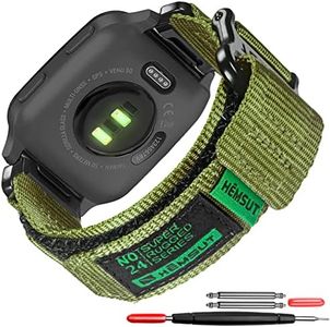 SMITHA Compatible for Garmin Watch Band Venu/Venu Sq/Venu Sq Music/Venu 2/Venu 3 Quick Release Pins, Super Rugged Nylon Sports Strap With Woven Loop Design, 20mm Replacement Strap