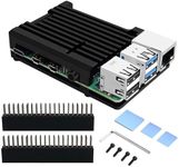 GeeekPi Case for Raspberry Pi 4B, Armor case with Passive Cooling/Shell Heat Dissipation Heatsink Thermal Tape for Raspberry Pi 4B/3B+/3B