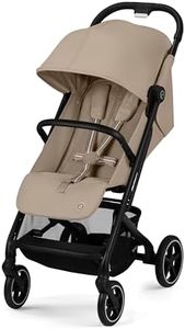 Cybex Gold Beezy Pushchair with One-Pull Harness, from Birth to Approx. 4 Years (max. 22 kg), Compact and Ergonomic, Almond Beige (Beige with Black Frame)