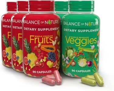 Balance of Nature Fruits and Veggies - Whole Food Nutritional Supplement with Superfood Fruits and Vegetables for Women, Men, and Kids - 90 Fruit Capsules, 90 Veggie Capsules - 3 Pack