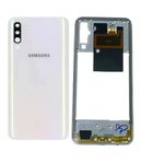 REOTEL Back Panel Housing Body Panel Back Door Panel for Samsung Galaxy A50 : White Full Body Ring + Back Panel (with All Brand Logo & Camera Glass Lens Fitting)