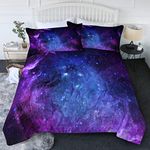 BlessLiving 3D Galaxy Comforter Set Twin/Twin XL Soft Bedding Set 3 Piece Bed Comforter (1 Space Comforter + 2 Pillowcases) for Boy Girl Teen Kid