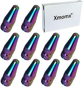 Xmomx 10 Pcs Fantasy Colorful MTB Presta Bike Bicycle Road Racing Coloured Metal Anodized Machined Aluminum Alloy Tire French Style Valve Cap Dust Covers