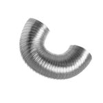 Ø 160mm / 6.3 inch Flexible Air Duct for Cooker Hood, Air Conditioner, Extractor Fan, Tumble Dryer - 1.5m / 4.9ft Semi-Rigid Exhaust Hose - Ventilation Ducting - Aluminium