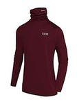 TCA Boys' Warm Up Long Sleeve Training Workout Funnel Neck Thermal Running Top with Thumbholes - Cabernet, 6-8 Years