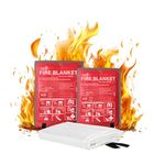Safe Cure - Emergency Fire Blanket | Survival Fiberglass, Flame Retardant, Protection Fire Blanket | Shelter Safety Cover for The Kitchen, Fireplace, Grill, Car, Camping | 2X2 Mtr | Pack of 3