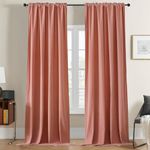 Joydeco Pink Velvet Curtains 96 inch Length 2 Panels, Luxury Blackout Rod Pocket Thermal Insulated Window Curtains, Super Soft Room Darkening Drapes for Living Dining Room Bedroom,W52 x L96 inches