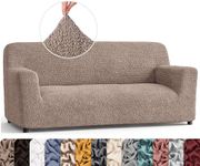 PAULATO BY GA.I.CO Sofa Slipcover - Stretch Couch Cover - Stylish Cushion Sofa Cover - Soft Polyester Fabric Slip Cover - 1-Piece Form Fit Washable Protector for Pet - Microfibra Collection - Marsala