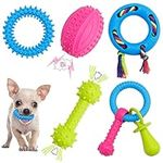 Puppy Dog Teething Toys, 5pcs Puppy Chew Toy Set with Ball and Ropes, Indestructible Interactive Squeaky Dog Toys Dog Chew Toys Puppy Gift for 8 Weeks Small Puppies and Medium Dogs