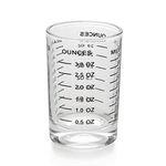 Shot Glass Measuring Cup 3 Ounce/90ML Liquid Heavy High Espresso Glass Cup Black Line