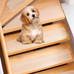 Spurtar Anti Slip Clear Stair Treads for Wooden Steps Indoor Tape for Stairs 4"x24" 15 Pack Stair Runners for Wooden Steps, Transparent Non Slip Stair Grips for Dogs