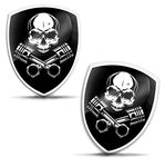 Biomar Labs KS 105 Stickers 3D Gel Silicone Skull Moto Bike Motorcycle Biker Helmet Stickers Car Window Phone Laptop PC Tablet Door