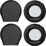 Tire Covers Set of 4 - Waterproof Wheel Covers for Trailer Camper Truck - Heavy Duty 420D Oxford Fabric Outdoor Rv Spare Tire Cover Sunscreen Dustproof/Fit 27" to 29" Van Auto Car Tires Diameter