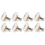 Set of 8 Dia 19mm Stainless Steel Shower Door Wheels Rollers Runners, White, 19mm x 5mm (Stainless steel-8PCS)