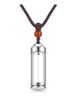 Zysta Stainless Steel Cylinder Tube Glass Bottle Urn Necklaces for Ashes Adult Male Women Memorial Keepsake Cremation Jewelry