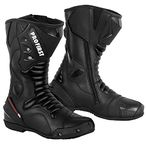 PROFIRST Split Leather Motorcycle Boots Waterproof Motorbike Shoes Armoured Boot Protection Anti Slip Racing Sports (Black, UK Footwear Size System, Adult, Men, Numeric, Medium, 9)