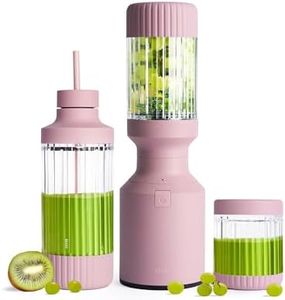 Beast Mighty 850 | Premium Compact Personal Blender | Smoothies, Shakes, Dressings, Sauces | Blends Ice and Frozen Fruit | New XL Vessel | Extra Vessels, Straw Cap and Straws | 850W (Lilac)