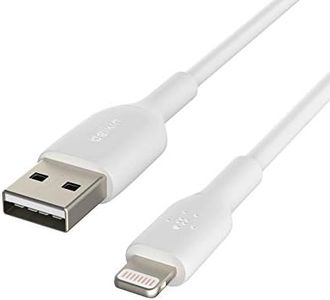 Belkin Boost Charge Cable Lightning (Cable Lightning a USB para iPhone, iPad y AirPods), Cable de Carga para iPhone con Certificación MFi (Blanco, 0,15 m)
