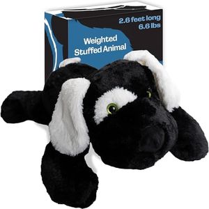 Weighted Stuffed Animals for Adults – 6.5 Pounds | Extra Large 31.5 Inches | Plush Body Pillow | Black and White Dog | Weighted Animal for Comfort