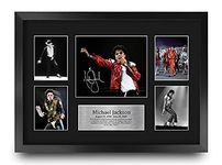 HWC Trading Michael Jackson Musician 16 x 12 inch (A3) Printed Gifts Signed Autograph Picture for Music Memorabilia Fans - 16" x 12" Framed