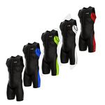 (X-Large, Black/Neon Green) - Sparx Men's Elite Triathlon Suit Trisuit SpeedSuit Skinsuit Swim-Bike-Run Triathlon Race Suit