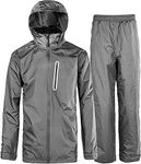 Men's Rain Suit Waterproof Lightweight Hooded Rainwear for Golf, Hiking, Travel, Running