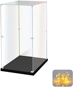 KOLIPI Acrylic Display Case for Collectibles Assemble Clear Acrylic Display Box for Lego Alternative Glass Case for Showcasing Figures Doll Toys Home Storage(10x10x15.7 inch, 25x25x40 cm)