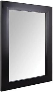 Amazon Basics Rectangular Wall Mirror 51 x 71 cms - Wide Trim, Black