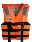 Star Polyester Safety Adult's Life Jacket, Life Saving Jacket for Swimming Guard, Drifting Boating, PFD Type III (120kg, Universal Size, Orange)