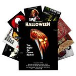 AKBOK 9 Pieces Vintage Horror Movie Posters, Creepy Classic Scary Movie Film Prints Wall Art Monster Suspense Movie Set Unframed for Home Living Room Bedroom Man Cave Theater Decor, 8 x 10 Inch