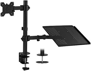 Mount-It! Laptop and Monitor Desk Mount | Fully Adjustable Laptop Mount | VESA Monitor Arm Stand | Desk Pole Mount Extension for Monitors and Laptops