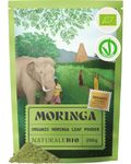 NaturaleBio Organic Moringa Powder - Premium Quality - 200g. Bio, Natural and Pure. Leaves Picked from The Moringa Oleifera Plant for Tiredness, Immune System, Muscle Function, Fatigue