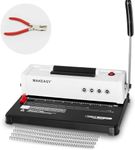 MAKEASY Spiral Binding Machine – 12 Sheets Binding Capacity Manual Punch & Electric Insert, for A4/A5/Letter, Side Margin Adjust, with 100 Coils & Pliers