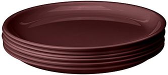 Signoraware Round Plastic Full Plate Set, Set of 6, Maroon