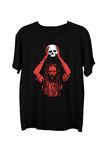 Wear Your Opinion Men's S to 5XL Premium Combed Cotton Printed Half Sleeve T-Shirt (Design : Aghori Skull,Black,XX-Large)