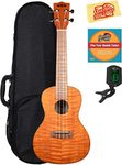 Kala KA-CEM Exotic Mahogany Concert Ukulele Bundle with Hard Case, Tuner, Austin Bazaar Instructional DVD, and Polishing Cloth