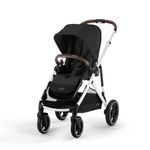 Cybex Gazelle S 2 Stroller – Modular Double Stroller for Infant and Toddler, Includes Detachable Shopping Basket, Over 20+ Configurations, Folds Flat for Easy Storage – Silver Frame with Moon Black Seat