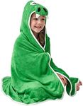 HIPHOP PANDA Hooded Towel - Rayon Made from Bamboo, Bath Towel with Bear Ears for Newborn, Babie, Toddler, Infant - Absorbent Large Baby Towel - Dinosaur, 30 x 40 Inch