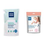 Mee Mee Mild Baby Liquid Laundry Detergent Refill Pack, 1.2L & Ultra Thin Super Absorbent Disposable Nursing Breast Pads 40+8 Pads Free (48 Pads) Combo