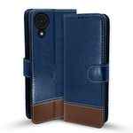 Pikkme Samsung Galaxy A03 Core Flip Cover | Dual-Tone PU Leather Finish | 360 Protection | Inbuilt Wallet & Stand | Magnetic Flip Case for Samsung Galaxy A03 Core (Blue & Brown)