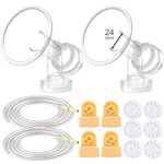 Maymom Breast Pump Kit Compatible with Medela Pump in Style Advanced Breast Pumps;2 Breastshields (one-piece, 24mm), 4 Valve, 6 Membrane, & 2 Pump-in-Style Tubing Can Replace Medela Pumpin Style Valve