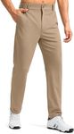 Soothfeel Men's Golf Pants with 5 Pockets Slim Fit Stretch Sweatpants Casual Travel Dress Work Pants for Men, 05-light Khaki, Small