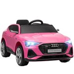 HOMCOM Audi E-tron Licensed 12V Kids Electric Ride on, Electric Car for Kids, with Parental Remote, Music Lights MP3, Suspension Wheels, for 3-5 Years, Pink