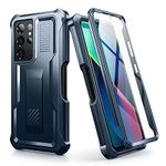 Dexnor Case for Samsung Galaxy S21 Ultra with Built-in Screen Protector Military Grade Armour Heavy Duty Front and Back 360 Full Body Protection Cover(with S Pen Holder)- Blue