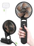 Funme® 3 IN 1 HandHeld Fan Exquisite, 5000 battery Power Bank Hand Fan, Flashlight 5 speed LED Display, Portable Powerful Rechargeable Battery USB Fan for Girls Gift, Travel Fan Accessories for Women