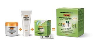 Guam, Algenfango Guam Dren Plus Convenience Set, Treatment with Algae fango Guam Dren Plus 500 g + Mud Cream Dren 200 ml + 30 Sachets Britannia Dren Plus Dietary Supplement, Made in Italy