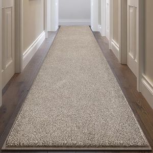 DOMUSTEX Washable Runner Rug 32" x 96" Rectangular, Non Slip Absorbent Indoor Entryway Rug for Floor, Laundry, Hallway, Bedroom (Roll Packing)