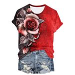 Halloween Womens T-Shirt Pumpkin Funny Tee Shirts Casual Graphic Letter Print Short Sleeve Tee Tops Happy Halloween Costume Women T-Shirt Halloween Short Sleeve Loose Blouses Tops (Red-d, M)