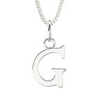 Aeon Jewellery Alphabet Initial Necklace - G | 925 Sterling Silver | Adjustable 16-18 Inch Silver Necklace | Polishing Cloth Included