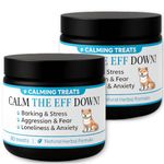 Calm the eff down Calming Treats For Dogs multipack - Barking Stress Aggression, Anxiety, Fear, Barking, Hyperactivity, Reactivity, Travel, Fireworks - no drowsy calming tablets that work